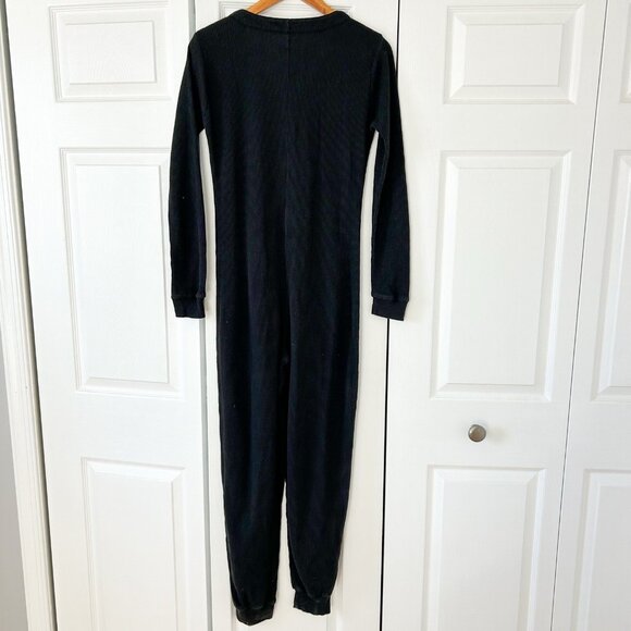 Victoria’s Secret Black Thermal Button Front One Piece Jumpsuit Women’s S - Picture 6 of 7